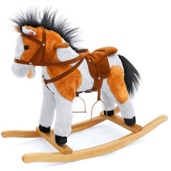 Houpací koník s melodií Milly Mally Jurášek světle hnědý