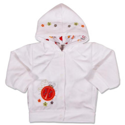 Semišková mikinka s kapucí, 86 (12-18m), Bílá