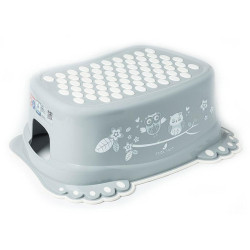 Dětské protiskluzové stupátko do koupelny sova šedá