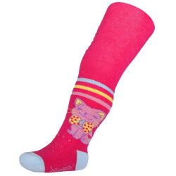 Bavlněné punčocháčky New Baby 3xABS růžové happy cat, 104 (3-4r), Růžová