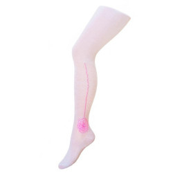 Dětské bavlněné žakárové punčocháče New Baby bílé s kytičkou, 128 (7-8 let), Bílá