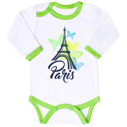 Kojenecké body s dlouhým rukávem New Baby Towns zelené, 62 (3-6m), Zelená