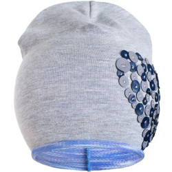 Jarní čepička New Baby srdíčko šedo-fialová, 110 (4-5r), Fialová