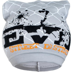 Jarní dětská čepička New Baby s nápisem šedá, 104 (3-4r), Šedá