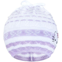 Pletená čepička-šátek New Baby kočička fialová, 104 (3-4r), Fialová