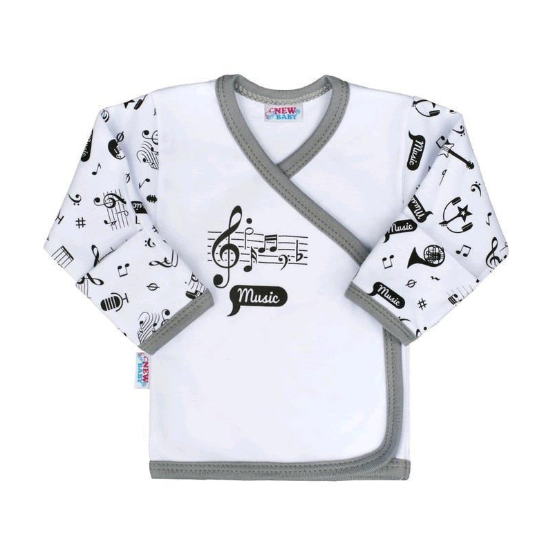 Kojenecká bavlněná košilka New Baby Music, 68 (4-6m), Bílá