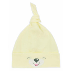Bavlněná kojenecká čepička Bobas Fashion Lucky žlutá, 62 (3-6m), Žlutá