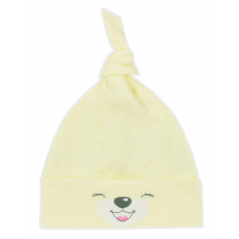 Bavlněná kojenecká čepička Bobas Fashion Lucky žlutá, 68 (4-6m), Žlutá