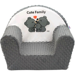 Dětské křeslo z Minky New Baby Cute Family šedé