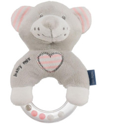 Dětské plyšové chrastítko Baby Mix medvěd růžový