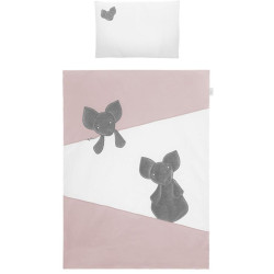3-dílné ložní povlečení Belisima Mouse 100/135 růžové