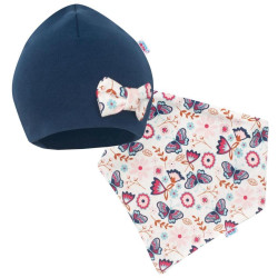 Kojenecká čepička s šátkem na krk New Baby Missy modrá, 80 (9-12m), Modrá