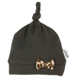 Dívčí čepička Nicol Mia tmavě hnědá, 62 (3-6m), Hnědá