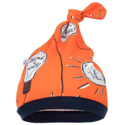 Kojenecká bavlněná čepička New Baby skvělý nápad, 68 (4-6m), Oranžová