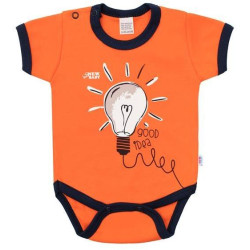 Kojenecké bavlněné body s krátkým rukávem New Baby skvělý nápad, 62 (3-6m), Oranžová