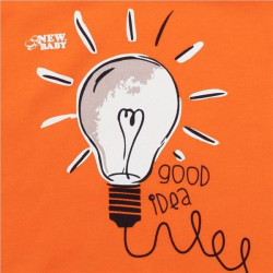 Kojenecké bavlněné body s krátkým rukávem New Baby skvělý nápad, 68 (4-6m), Oranžová