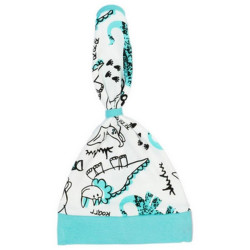 Kojenecká bavlněná čepička-šátek Nicol Dinosaur, 80/86, Tyrkysová