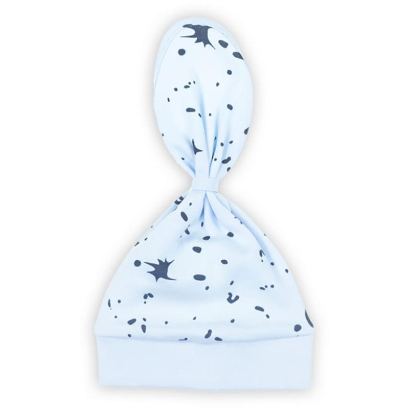 Kojenecká bavlněná čepička-šátek Nicol Max light, 80/86, Modrá