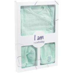 3-dílná kojenecká soupravička do porodnice New Baby I AM mátová, 62 (3-6m), Zelená