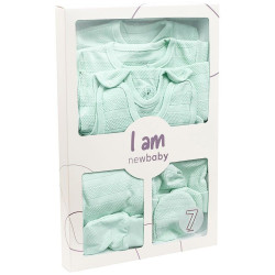 7-dílná kojenecká soupravička do porodnice New Baby I AM mátová, 62 (3-6m), Zelená