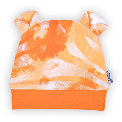 Kojenecká bavlněná čepička Nicol Tomi oranžová, 62 (3-6m), Oranžová