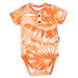 Kojenecké bavlněné body s krátkým rukávem Nicol Tomi oranžová, 56 (0-3m), Oranžová