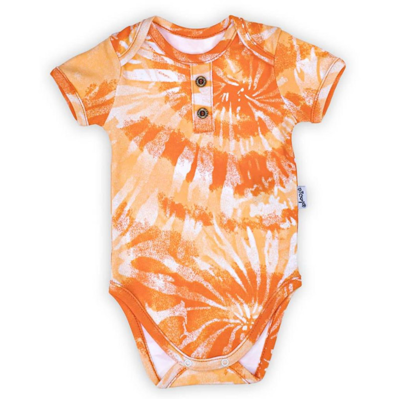 Kojenecké bavlněné body s krátkým rukávem Nicol Tomi oranžová, 56 (0-3m), Oranžová
