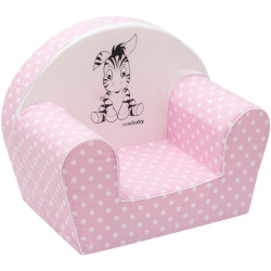 Dětské křeslo New Baby Zebra světle růžové
