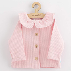Kojenecký kabátek na knoflíky New Baby Luxury clothing Laura růžový, 80 (9-12m), Růžová