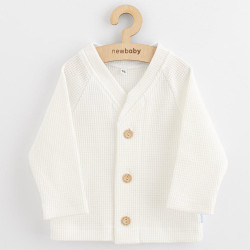 Kojenecký kabátek na knoflíky New Baby Luxury clothing Oliver bílý, 86 (12-18m), Bílá