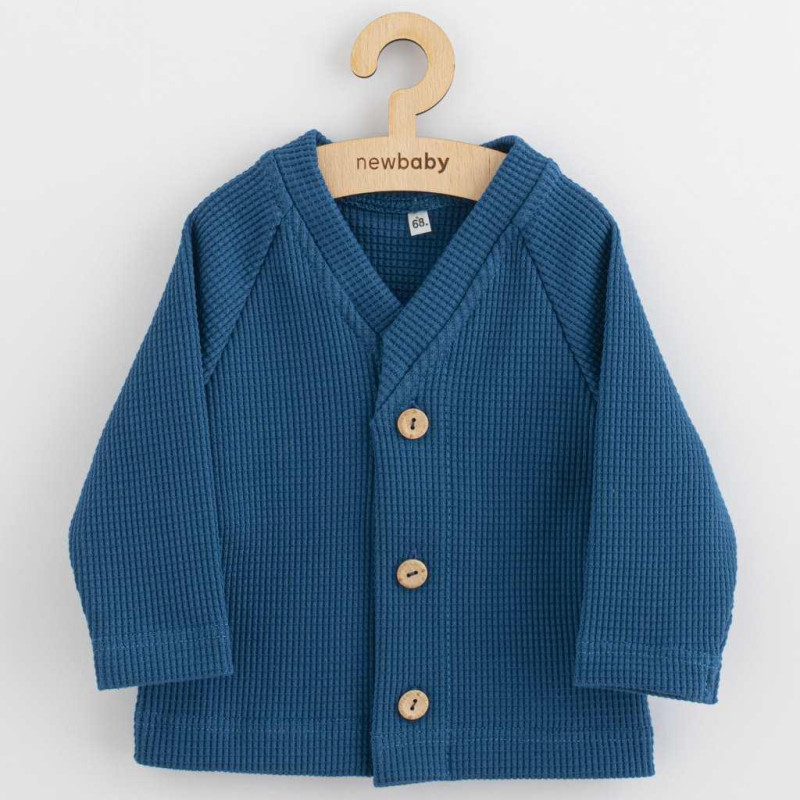Kojenecký kabátek na knoflíky New Baby Luxury clothing Oliver modrý, 86 (12-18m), Modrá