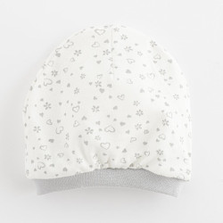 Kojenecká bavlněná čepička New Baby Srdíčka, 68/74, Šedá