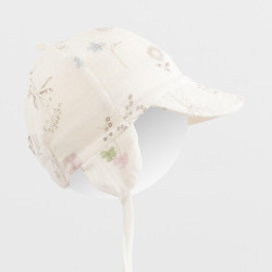 Dětská letní mušelínová čepička s kšiltem New Baby Zoe, 80/86, Bílá