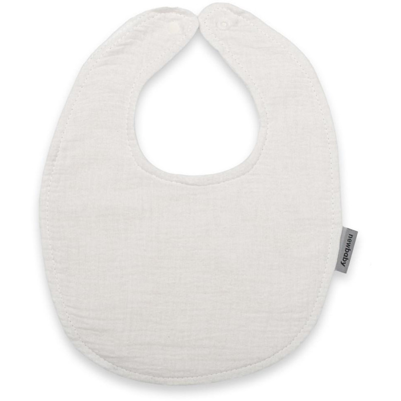 Mušelínový dětský bryndák New Baby white