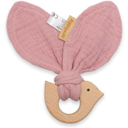 Dětské kousátko s ptáčkem New Baby Bird pink