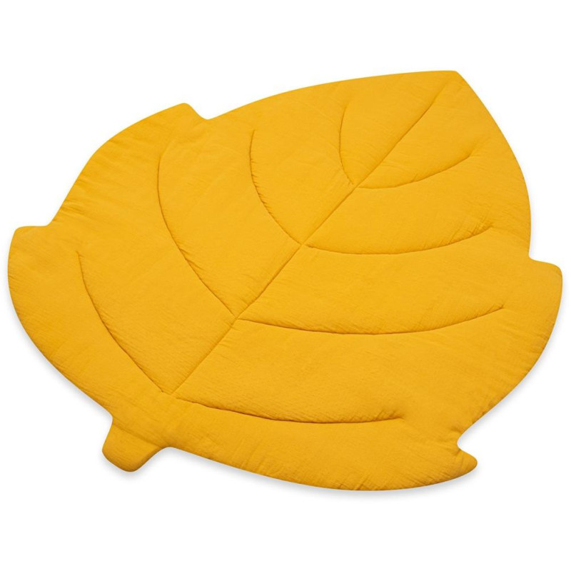 Mušelínová hrací deka New Baby Leaf mustard