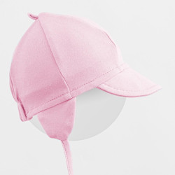 Dětská bavlněná čepička s kšiltem New Baby Casually dressed růžová, 56/62, Růžová