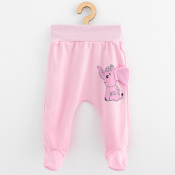 Kojenecké bavlněné polodupačky New Baby Happy Elephant pink, 62 (3-6m), Růžová