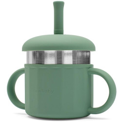 Dětský silikonový hrneček 2v1 New Baby zelený