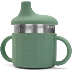Dětský silikonový hrneček 2v1 New Baby zelený