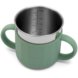 Dětský silikonový hrneček 2v1 New Baby zelený