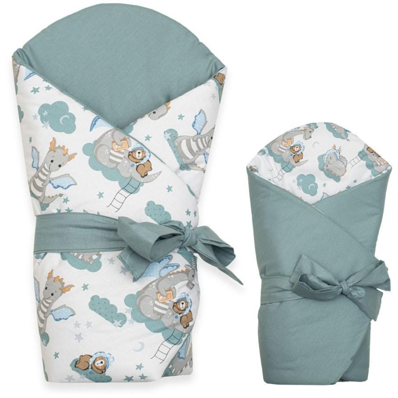 Oboustranná dětská zavinovačka New Baby Dráček 80x80 cm