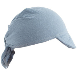 Dětský letní mušelínový šátek s kšiltem New Baby blue, 80/86, Modrá