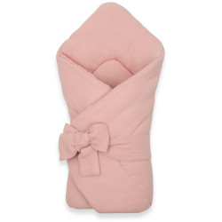 Mušelínová šněrovací zavinovačka New Baby old pink