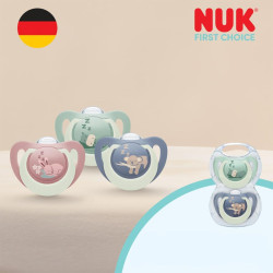 Dudlík NUK First Choice Night 0-6m 2 ks Hippo/Koala