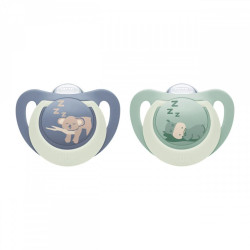 Dudlík NUK First Choice Night 6-18m 2 ks Hippo/Koala