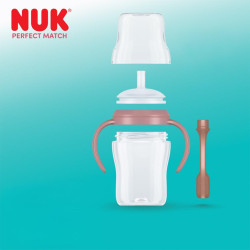 Kojenecká láhev NUK Perfect Match na učení s brčkem BEAR 150 ml