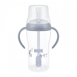 Kojenecká láhev NUK Perfect Match na učení s brčkem PENGUIN 260 ml