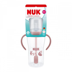 Kojenecká láhev NUK Perfect Match na učení s brčkem BEAR 260 ml