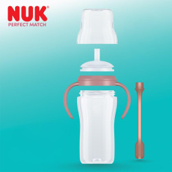 Kojenecká láhev NUK Perfect Match na učení s brčkem BEAR 260 ml